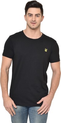 VIMAL JONNEY Solid Men Round Neck Black T-Shirt