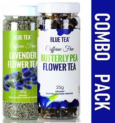 Blue Tea Butterfly Pea Flower- CERTIFIED ORGANIC-25g & Lavender- 30g - Combo Pack Lavender Herbal Tea Plastic Bottle(55 g)