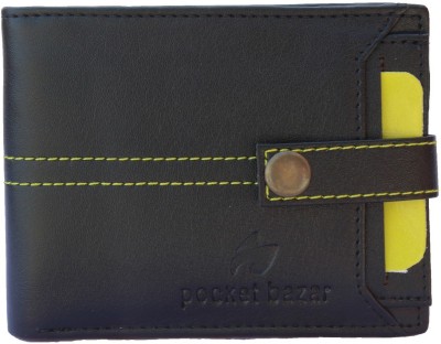 pocket bazar Men Black Artificial Leather Wallet(7 Card Slots)