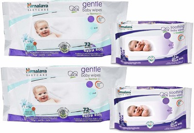 HIMALAYA combo pack of baby wipes 72 x 2 = 144 with 12 pcs two packet wipes(4 Wipes)