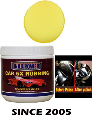 INDOPOWER TOP NEW810-CAR WAX 5X RUBBING 500gm.+One Foam Applicator Pad. TOP813 Vehicle Interior Cleaner(500 ml)