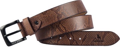HIDE & SKIN Men Casual Tan Genuine Leather Belt