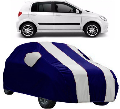 AutoKick Car Cover For Hyundai Getz (With Mirror Pockets)(Blue, White)