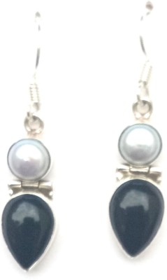 RozMili 92.5sterling silver with semi precious gem stone and se water pearl design for women & Girl Tanzanite Sterling Silver Drops & Danglers