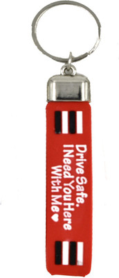 AFH Drive Safe I Need You Here With Me Saftey Tag Red PVC Rubber Key ring Care Gifiting Key Chain Key Chain