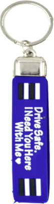 AFH Drive Safe I Need You Here With Me Saftey Tag Blue PVC Rubber Key ring Care Gifiting Key Chain Key Chain