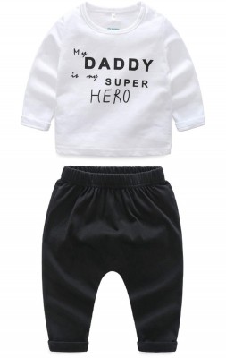 Bold N Elegant Baby Boys & Baby Girls Casual T-shirt Pant(Black)