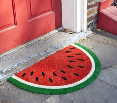 ARTSY HOME Cotton, Microfiber Door Mat(Red, Green, Medium)