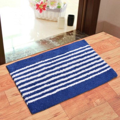 DEHATI STORE Polyester Bathroom Mat(Blue, Medium)