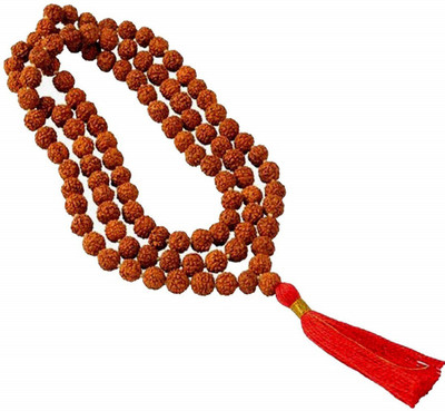 NAKSHATRA JUNCTION Rudraksha 5 Mukhi Jaap Mala For Pooja (Astrology) (108+1 Beads) Wood Chain