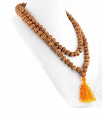 NAKSHATRA JUNCTION Original Rudraksha 5 Mukhi Jaap Mala For Pooja (Astrology) (108+1 Beads) Wood Chain