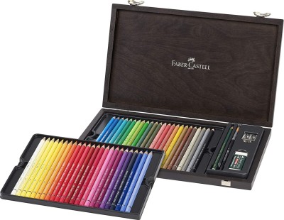 FABER-CASTELL Watercolour Pencils Hexagonal Shaped Color Pencils(Set of 48, Multicolor)