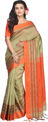 crochetin Woven Handloom Cotton Silk Saree(Multicolor)