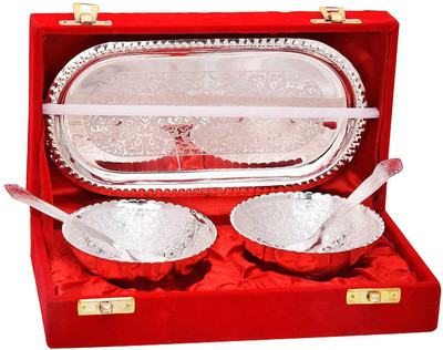 Arsalan Silver bowl tray Chip & Dip Tray Serving Set