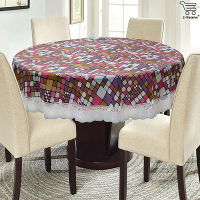 WIN WORLD Printed 6 Seater Table Cover(Multicolor, PVC)