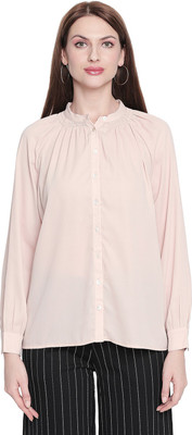 Annabelle by Pantaloons Formal Full Sleeve Solid Women Beige Top