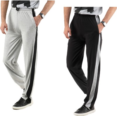 Indistar Solid Men Black, Grey Track Pants