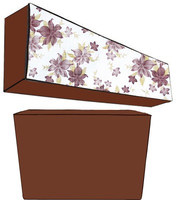 JM Homefurnishings Air Conditioner  Cover(Width: 109 cm, Brown, White)