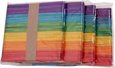 NOZOMI Coloured ice Cream Sticks Pack of 400 Pieces for Making Art, Craft and ice Cream