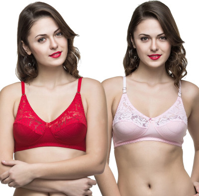 COLLEGE GIRL Women Full Coverage Non Padded Bra(Red, Pink)