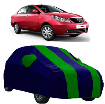 AutoRock Car Cover For Tata Manza (With Mirror Pockets)(Green)