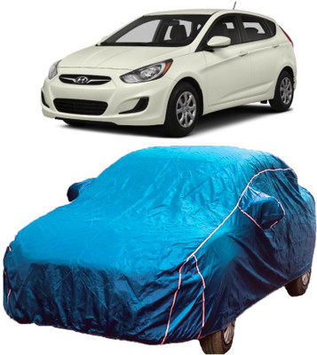 MoTRoX Car Cover For Hyundai Accent (With Mirror Pockets)(Blue)