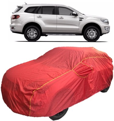 MoTRoX Car Cover For Ford Endeavour (With Mirror Pockets)(Red)