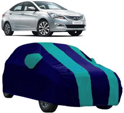 AutoRock Car Cover For Hyundai Fluidic Verna (With Mirror Pockets)(Blue)