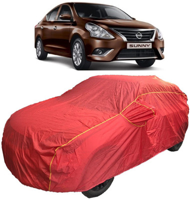 MoTRoX Car Cover For Nissan Sunny (With Mirror Pockets)(Red)
