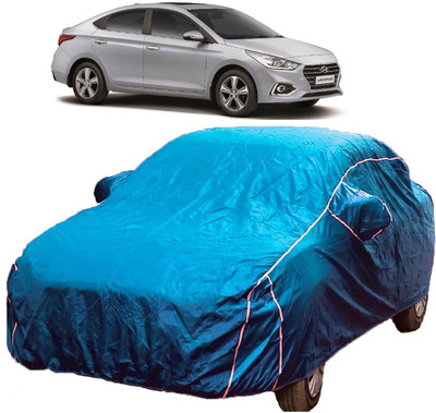 MoTRoX Car Cover For Hyundai Verna Transform (With Mirror Pockets)(Blue)