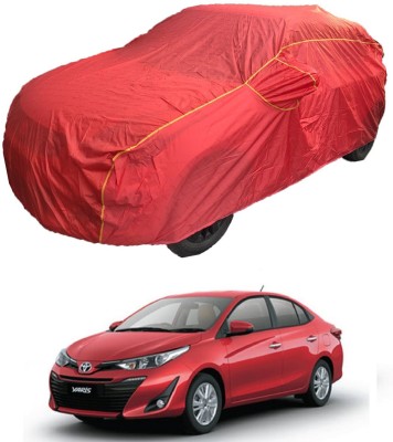 MoTRoX Car Cover For Toyota Yaris (With Mirror Pockets)(Red)