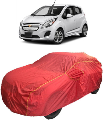 MoTRoX Car Cover For Chevrolet Spark (With Mirror Pockets)(Red)