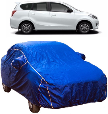 MoTRoX Car Cover For Nissan Go (With Mirror Pockets)(Blue)