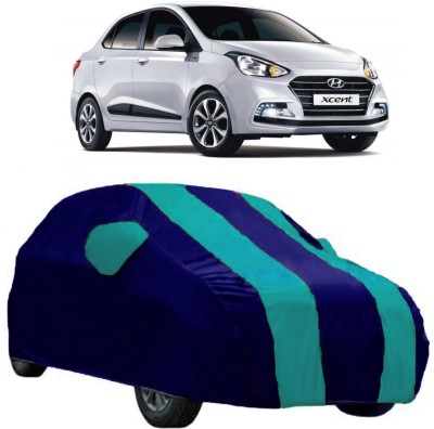 AutoKick Car Cover For Hyundai Xcent (With Mirror Pockets)(Blue)