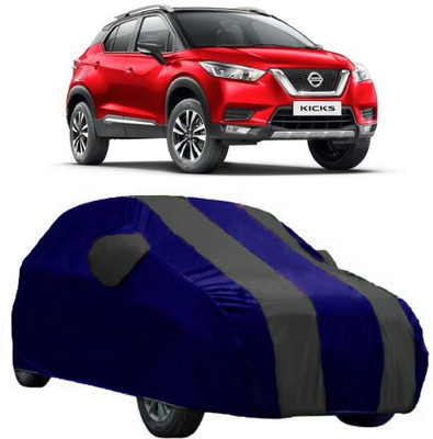 AutoCover Car Cover For Nissan Kicks (With Mirror Pockets)(Grey, Blue)