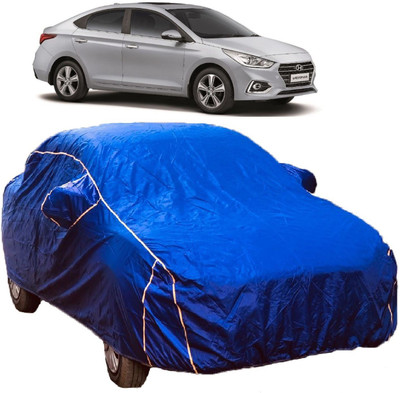 MoTRoX Car Cover For Hyundai Verna Transform (With Mirror Pockets)(Blue)