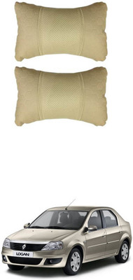 RONISH Beige Leather Car Pillow Cushion for Renault(Rectangular, Pack of 2)