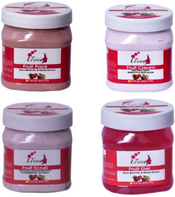 I TOUCH HERBAL FRUIT SCRUB , CREAM , PACK , GEL 500 ML X 4(4 Items in the set)