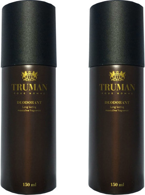 TRUMAN DEODORANT Body Spray  -  For Men(300 ml, Pack of 2)