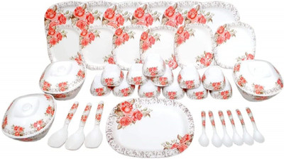 Radhe Crockery by FAMILY DINNING Pack of 40 Melamin BY OROMAX Dinner Set(Multicolor)