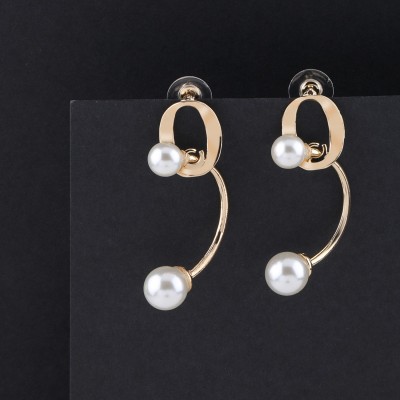 SILVER SHINE Party Wear Antique Pearl Stud Earring For Women Girl Alloy Stud Earring