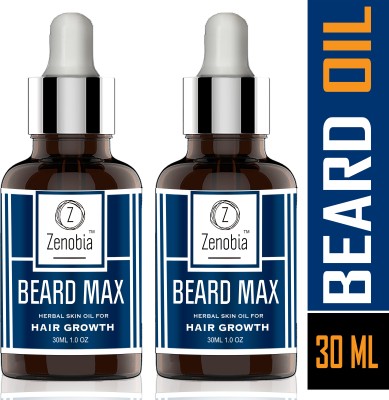 ZENOBIA BEARD MAX Herbal Beard Oil (2 UNITS) - 6x Growth And Shine Hair Oil(60 ml)