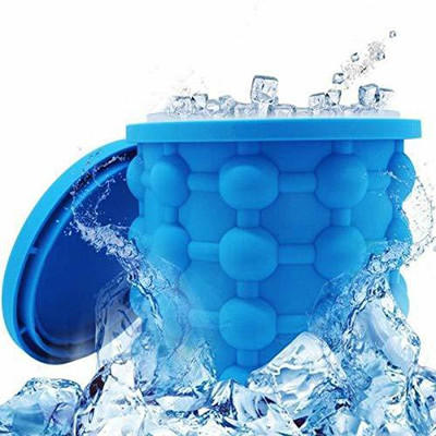 TPTC 0.35 L Silicone Ice Cube Ball Maker Cum Ice Bucket(Blue)