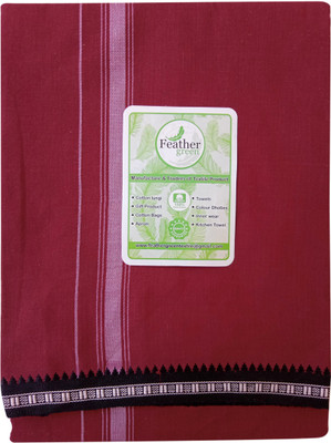 Feather Green Solid Maroon Lungi