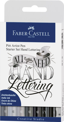 FABER-CASTELL 267118 India Ink Pitt Artist Pen for Hand Lettering(Set of 9, Multicolor)