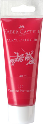 FABER-CASTELL Acrylic 40ml Tube - Carmine Permanent 126(Set of 1, Transparent)
