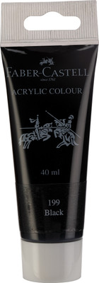 FABER-CASTELL Acrylic 40ml Tube - Black 199(Set of 1, Transparent)