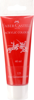 FABER-CASTELL Acrylic 40ml Tube - Pale Geranium Lake 121(Set of 1, Transparent)