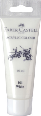 FABER-CASTELL Acrylic 40ml Tube - White 101(Set of 1, Transparent)