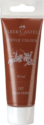 FABER-CASTELL Acrylic 40ml Tube - Burnt Ochre 187(Set of 1, Transparent)